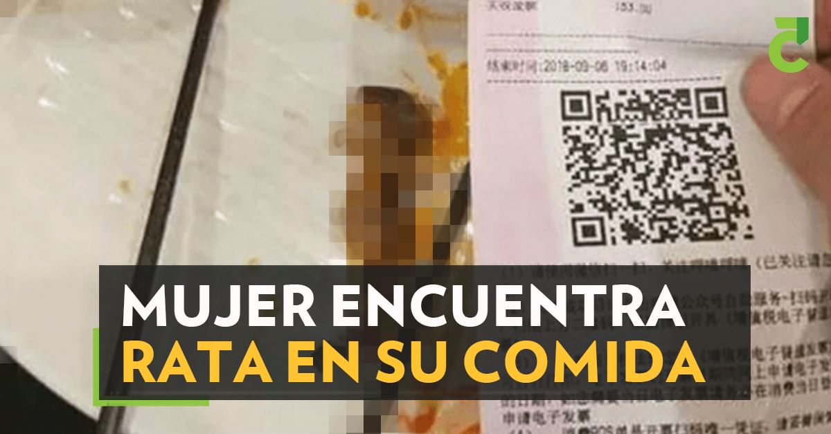 Mujer encuentra rata en su comida