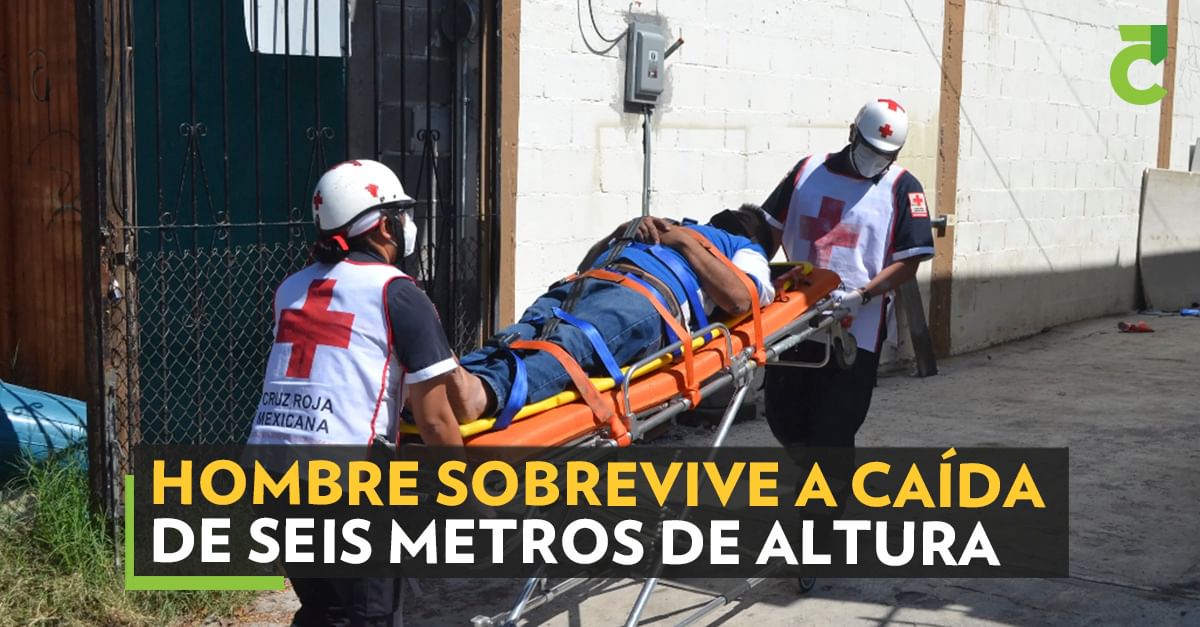 Hombre sobrevive a caída de seis metros de altura