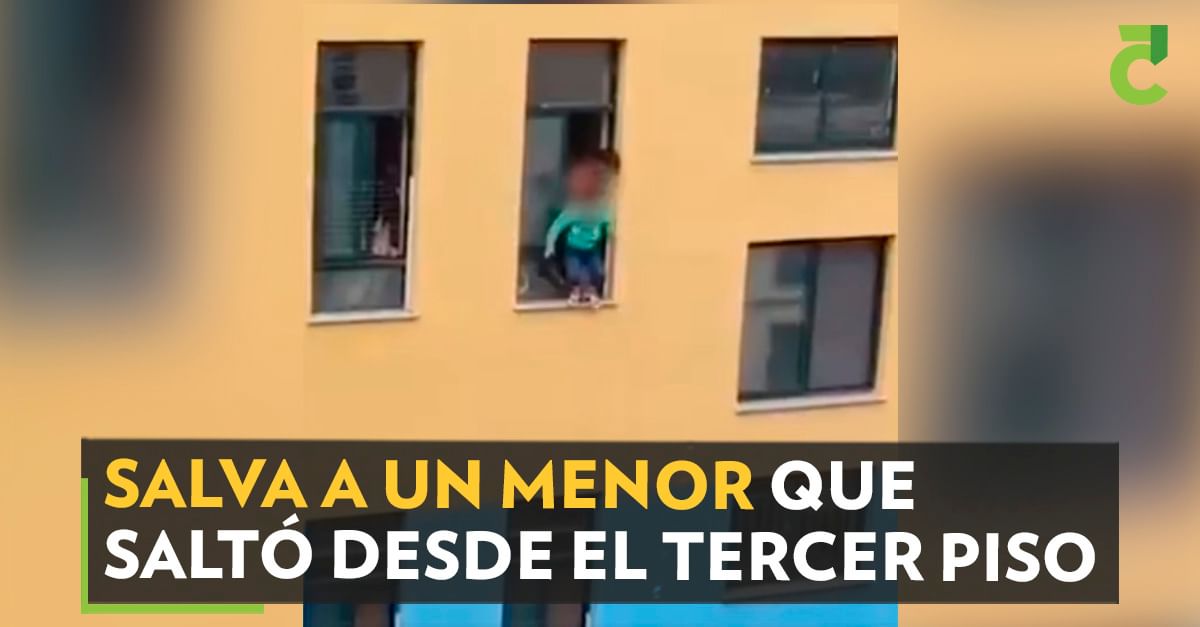 Salva a un menor que saltó desde el tercer piso