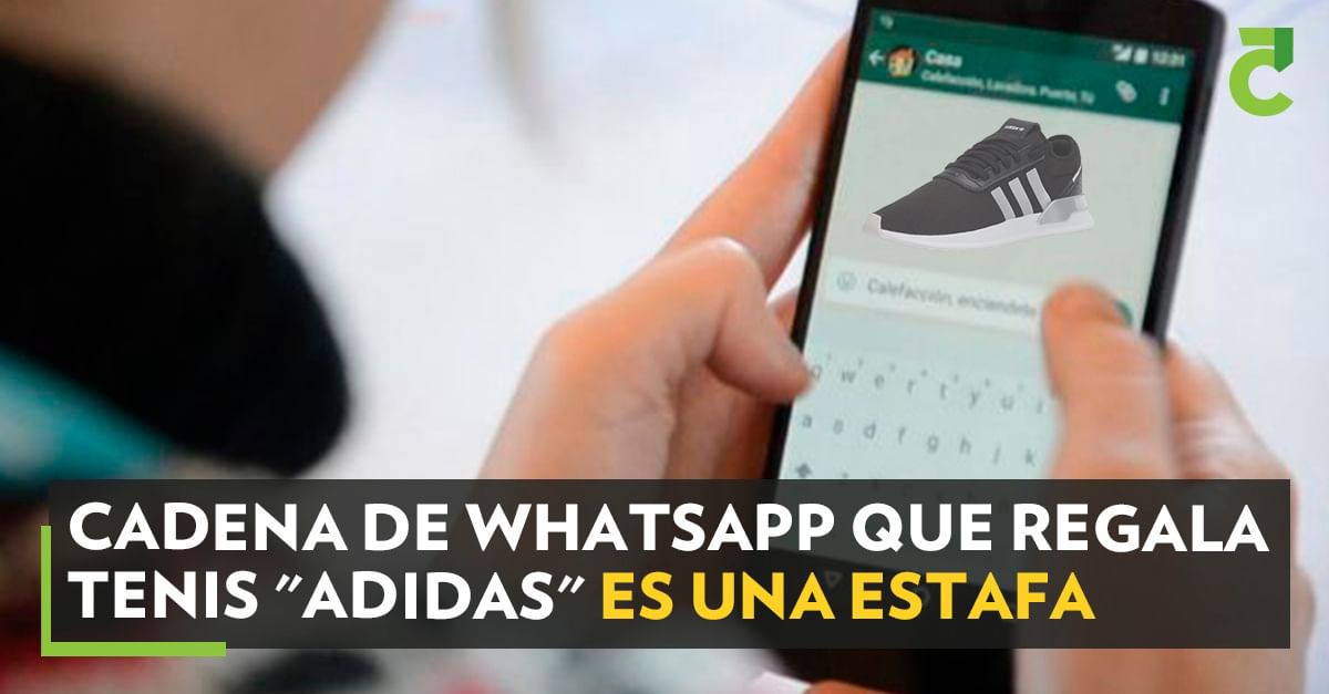 Cadena de WhatsApp que regala tenis "adidas" es una estafa