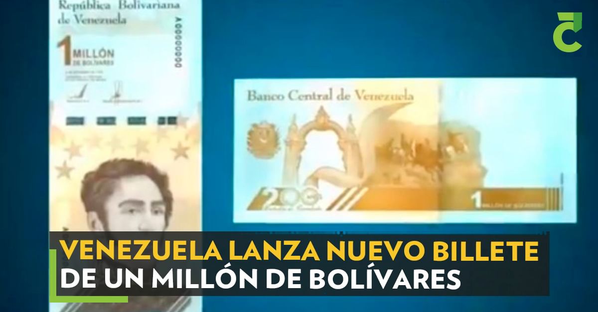 Venezuela lanza nuevo billete de un millón de bolívares