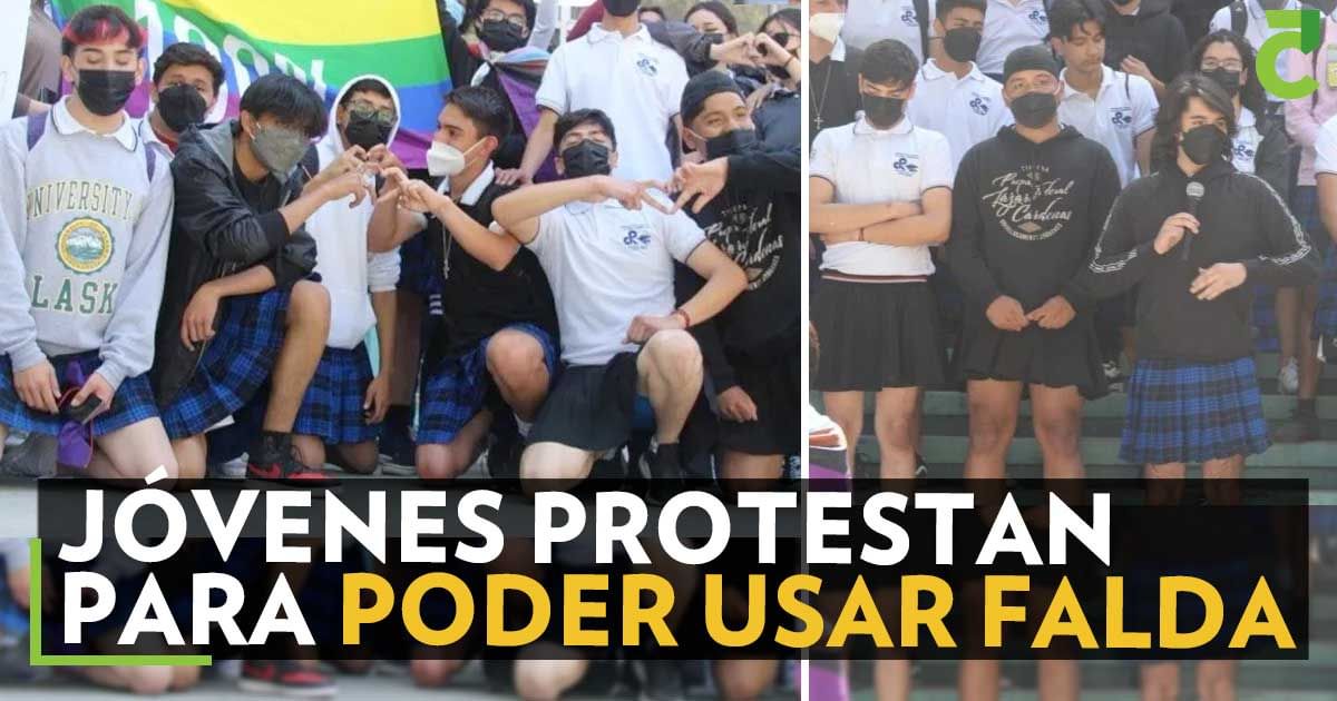 Jóvenes protestan para poder usar falda en la escuela