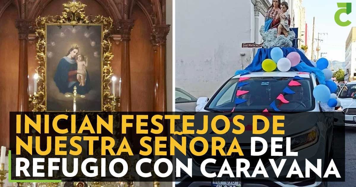 Inician festejos de Nuestra Señora del Refugio con caravana vehicular