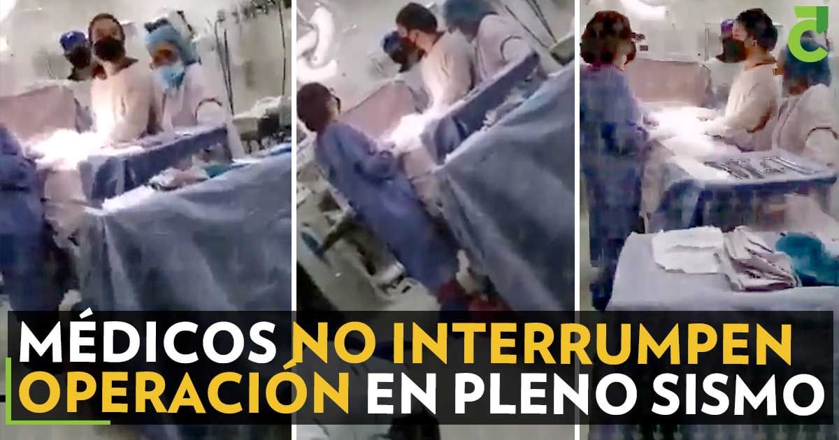 Médicos no interrumpen cesárea en pleno sismo