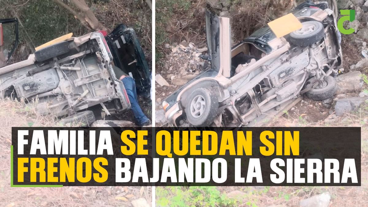 Camioneta se queda sin frenos y acaba en un barranco, en la carretera ...