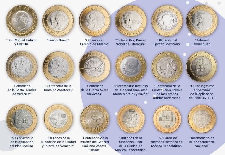 Estas son las monedas de 20 pesos que compran en Banco Azteca