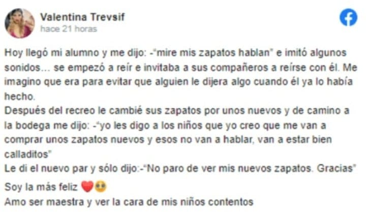 Maestra regala calzado nuevo a alumno 'con zapatos que hablan'