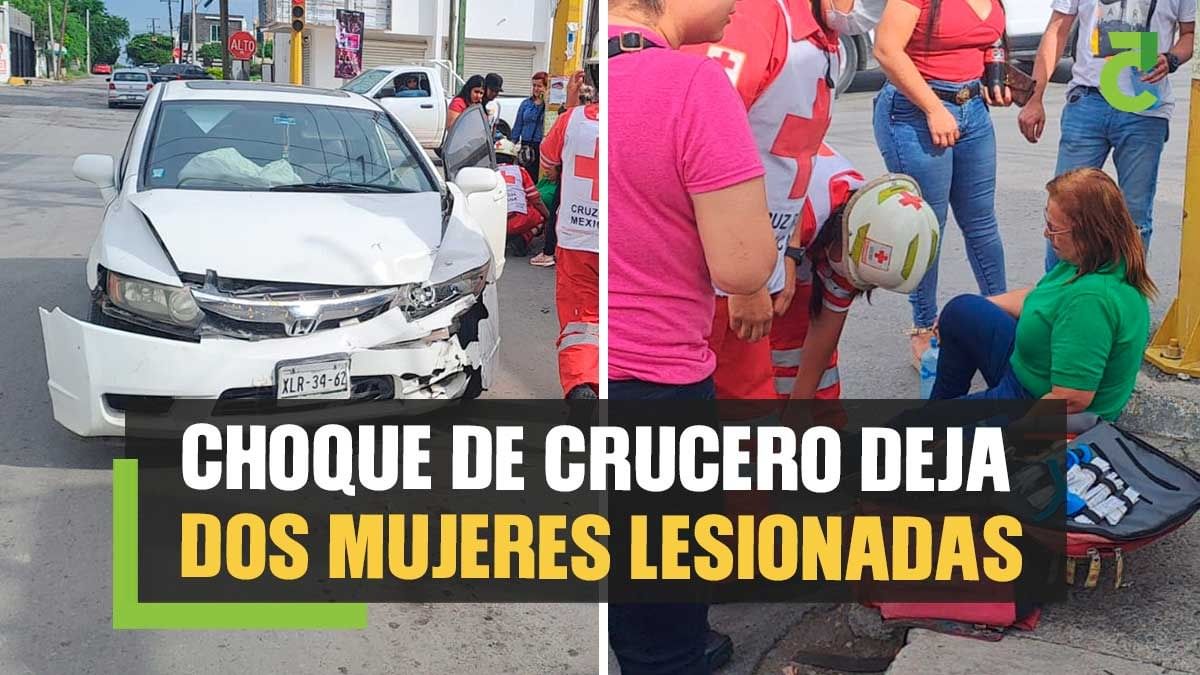 Choque de crucero deja dos mujeres lesionadas