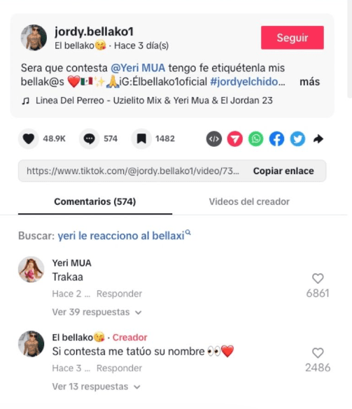 Se tatúan a Yeri Mua en el cuello