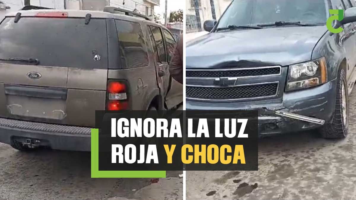 Ignora la luz roja y choca