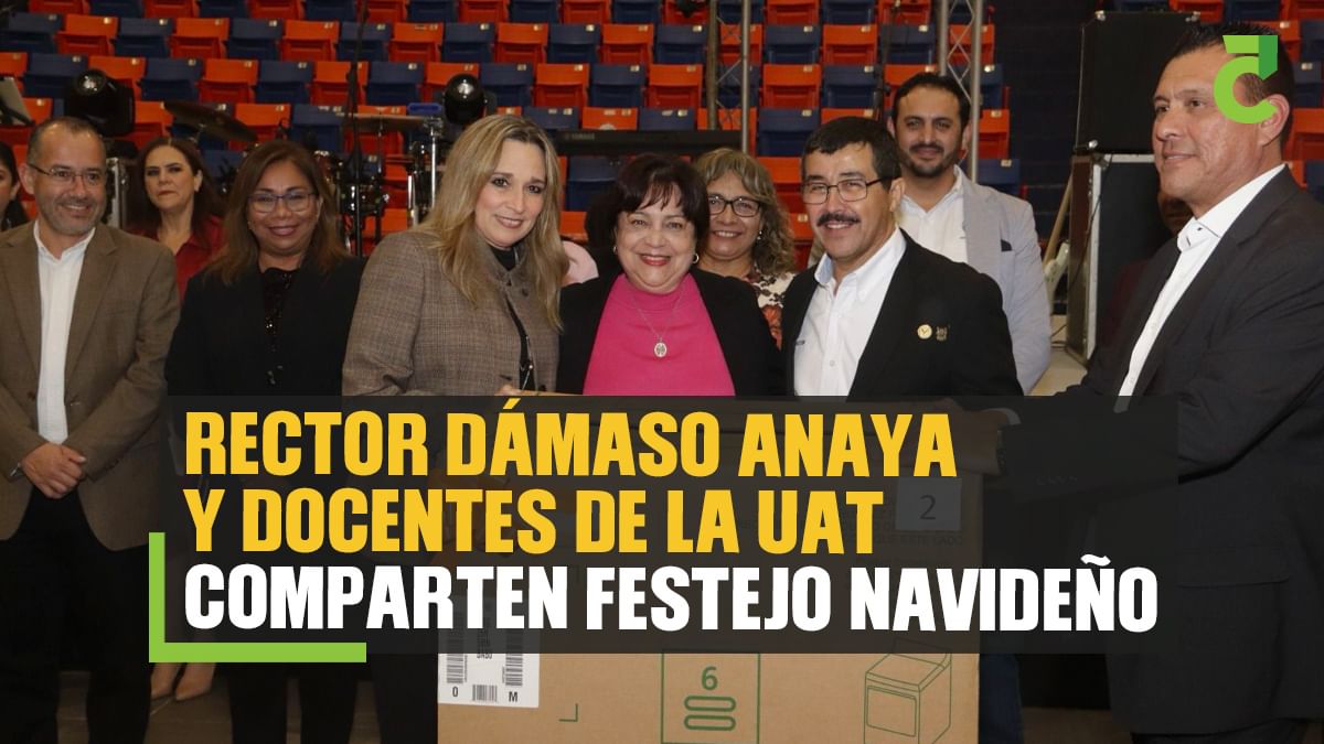 Rector Dámaso Anaya y docentes de la UAT comparten festejo navideño