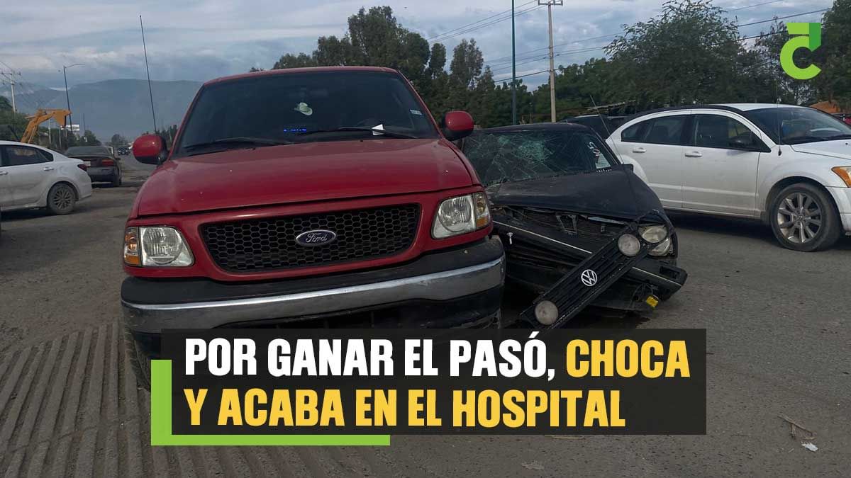 Por ganar el pasó, choca y acaba en el hospital