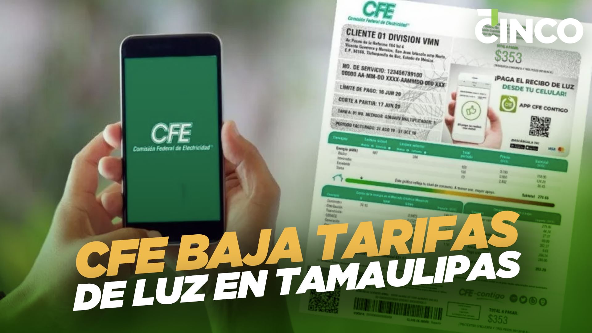 El próximo recibo de luz saldrá más barato, CFE aplicará nueva tarifa