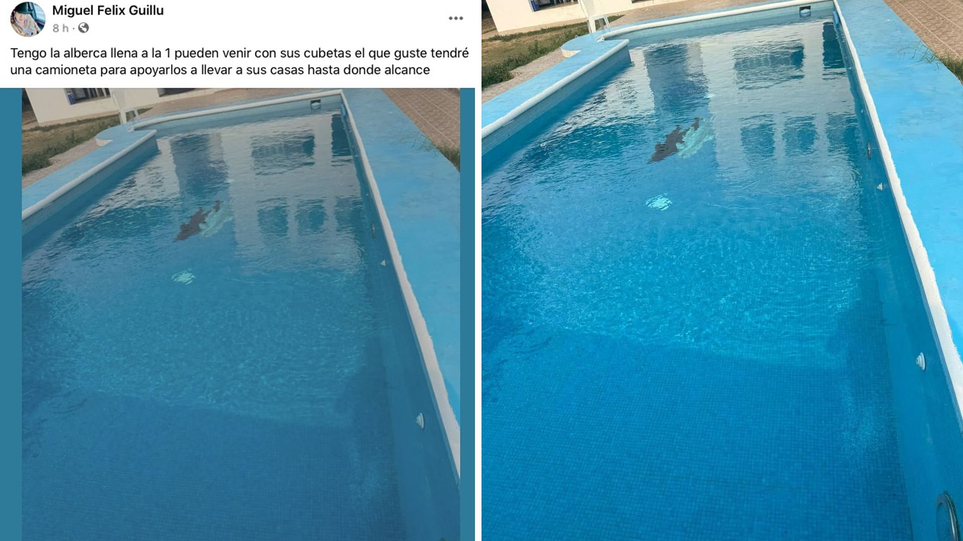 Dona el agua de su alberca