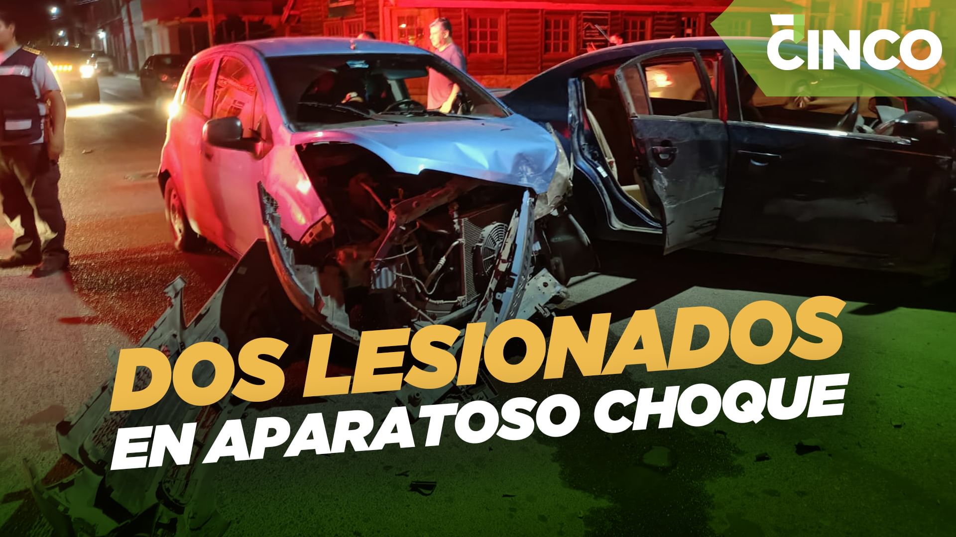 Dos lesionados en aparatoso choque