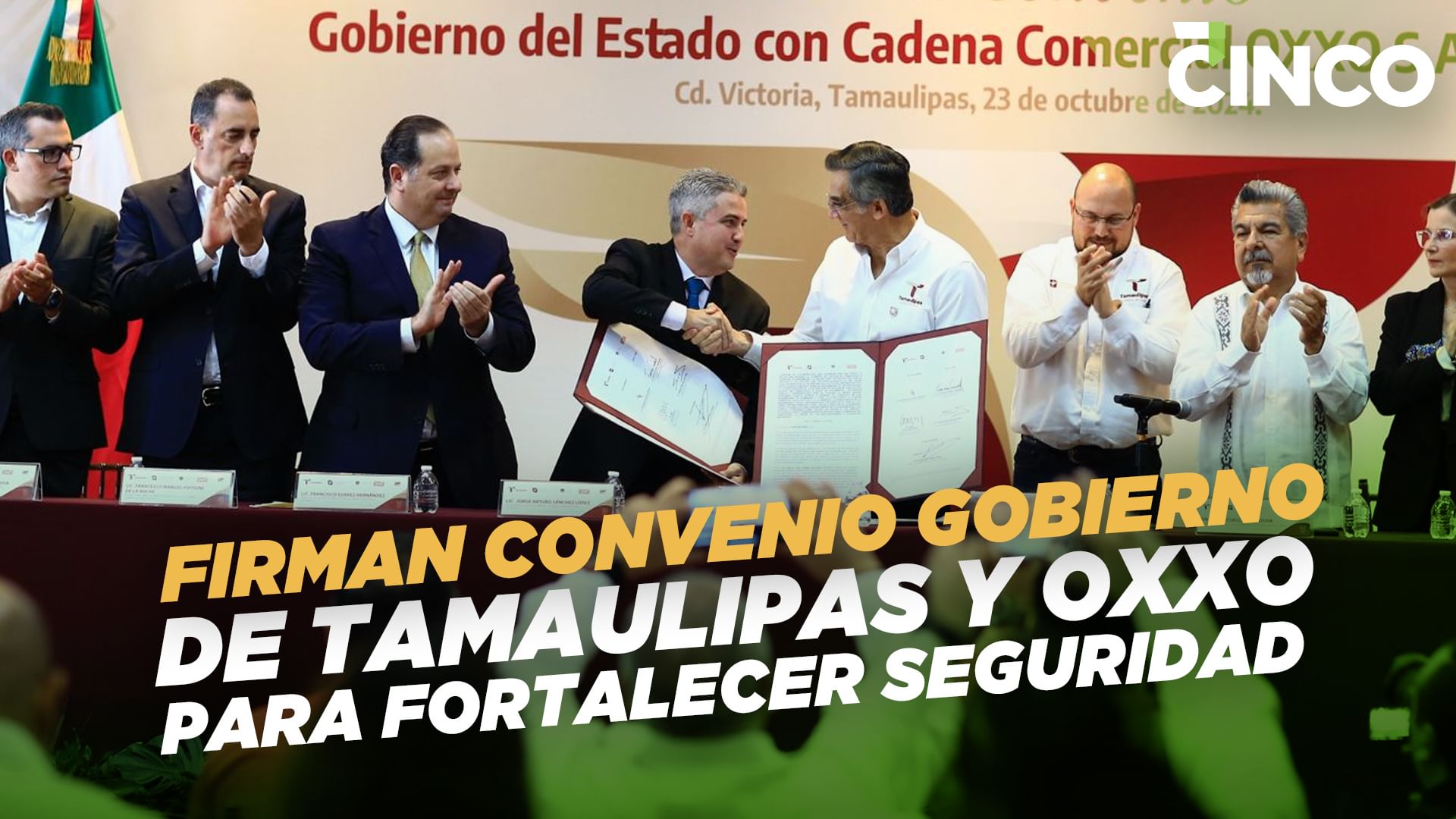 Firman convenio Gobierno de Tamaulipas y Oxxo para fortalecer seguridad