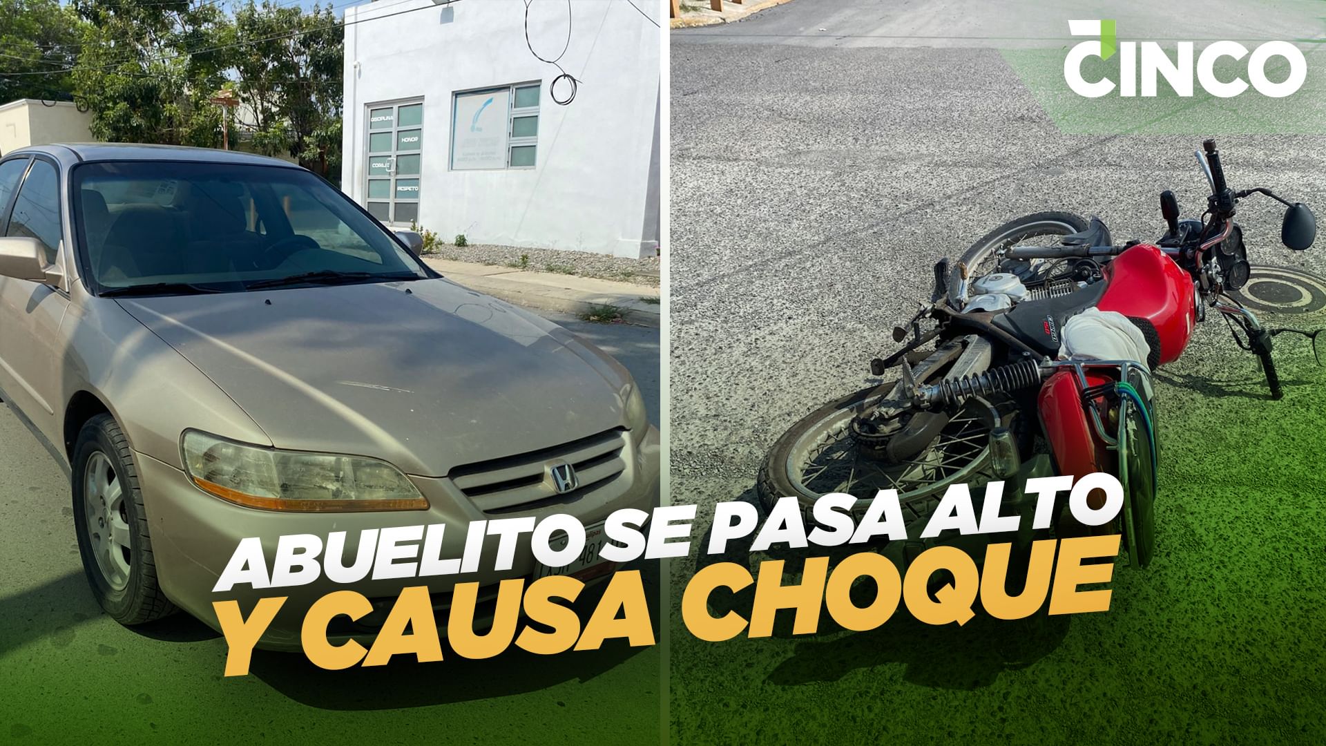 Abuelito se pasa alto y causa choque