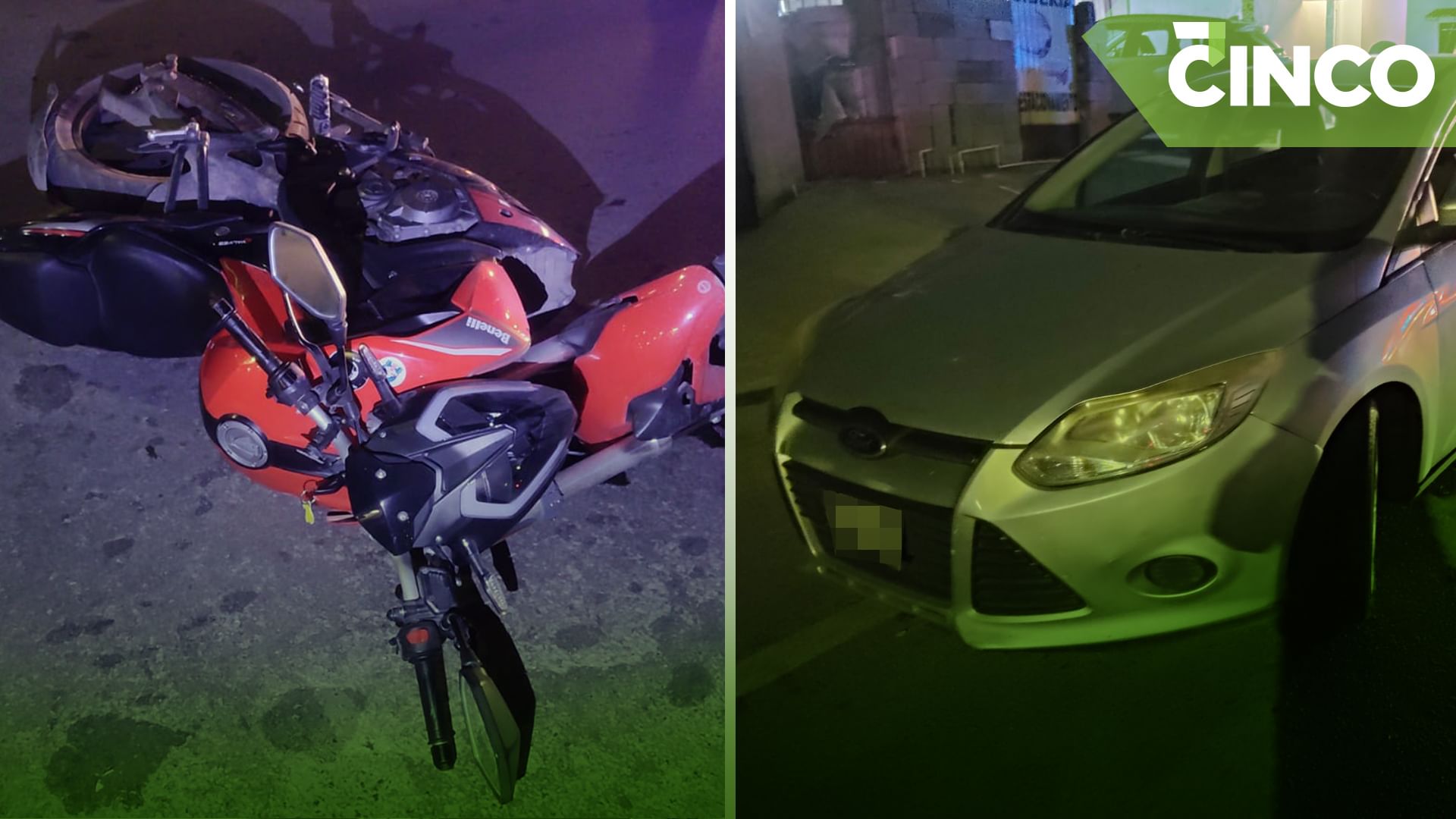 Se pasa alto y tumba a motociclista