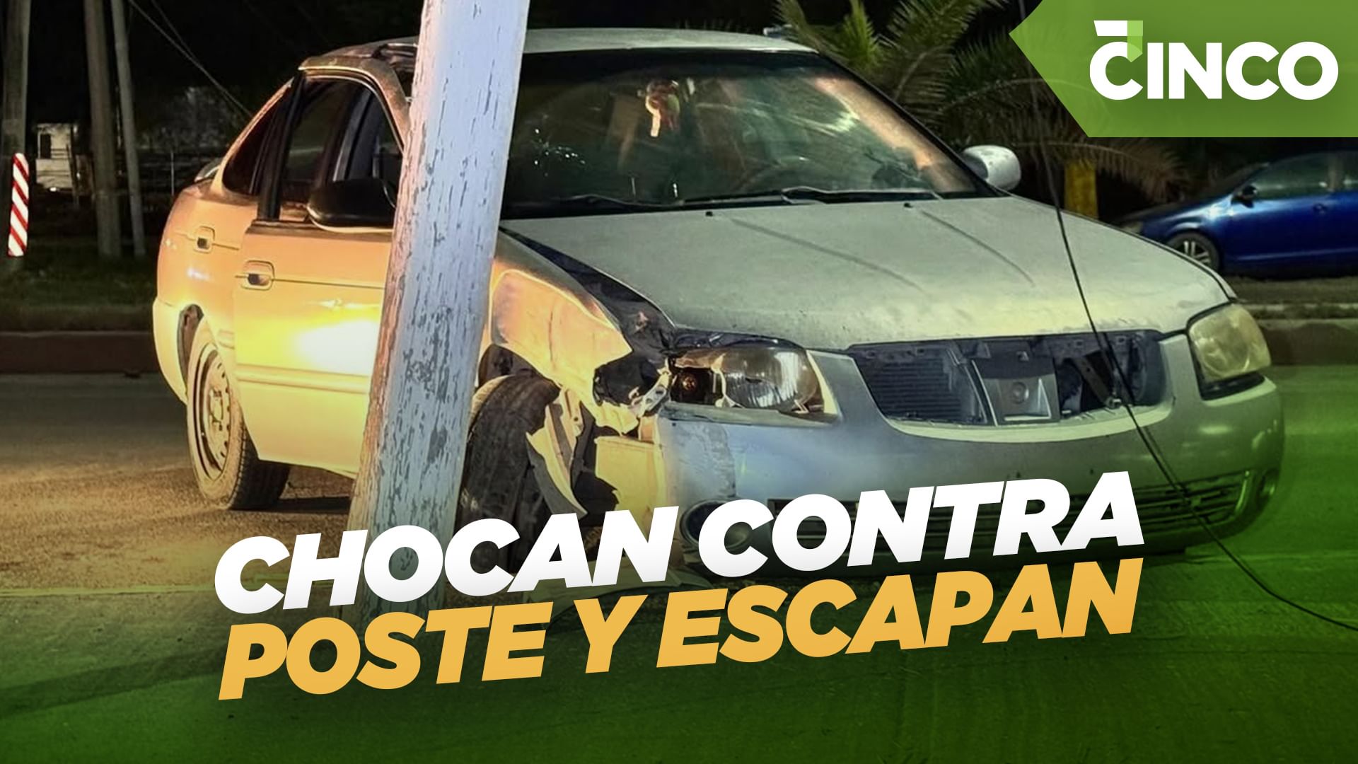 Chocan contra poste y escapan