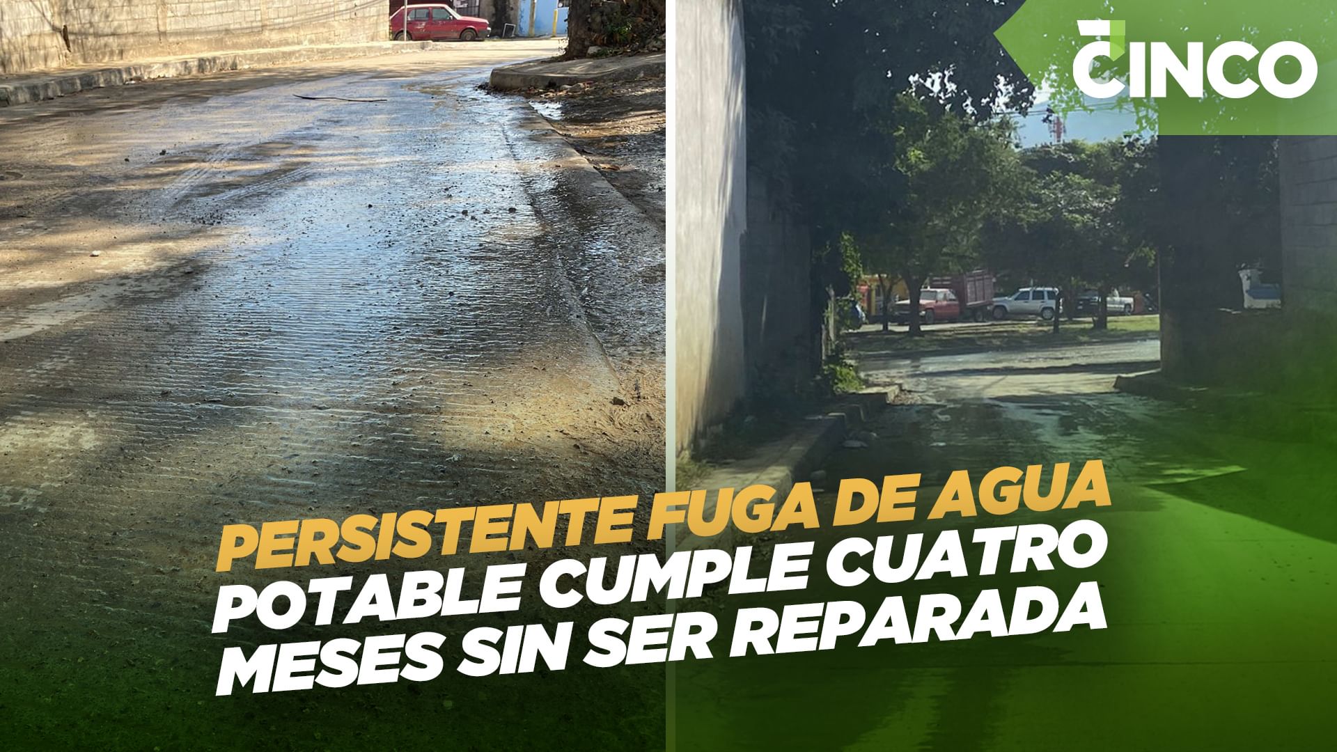 Persistente fuga de agua potable cumple cuatro meses sin ser reparada