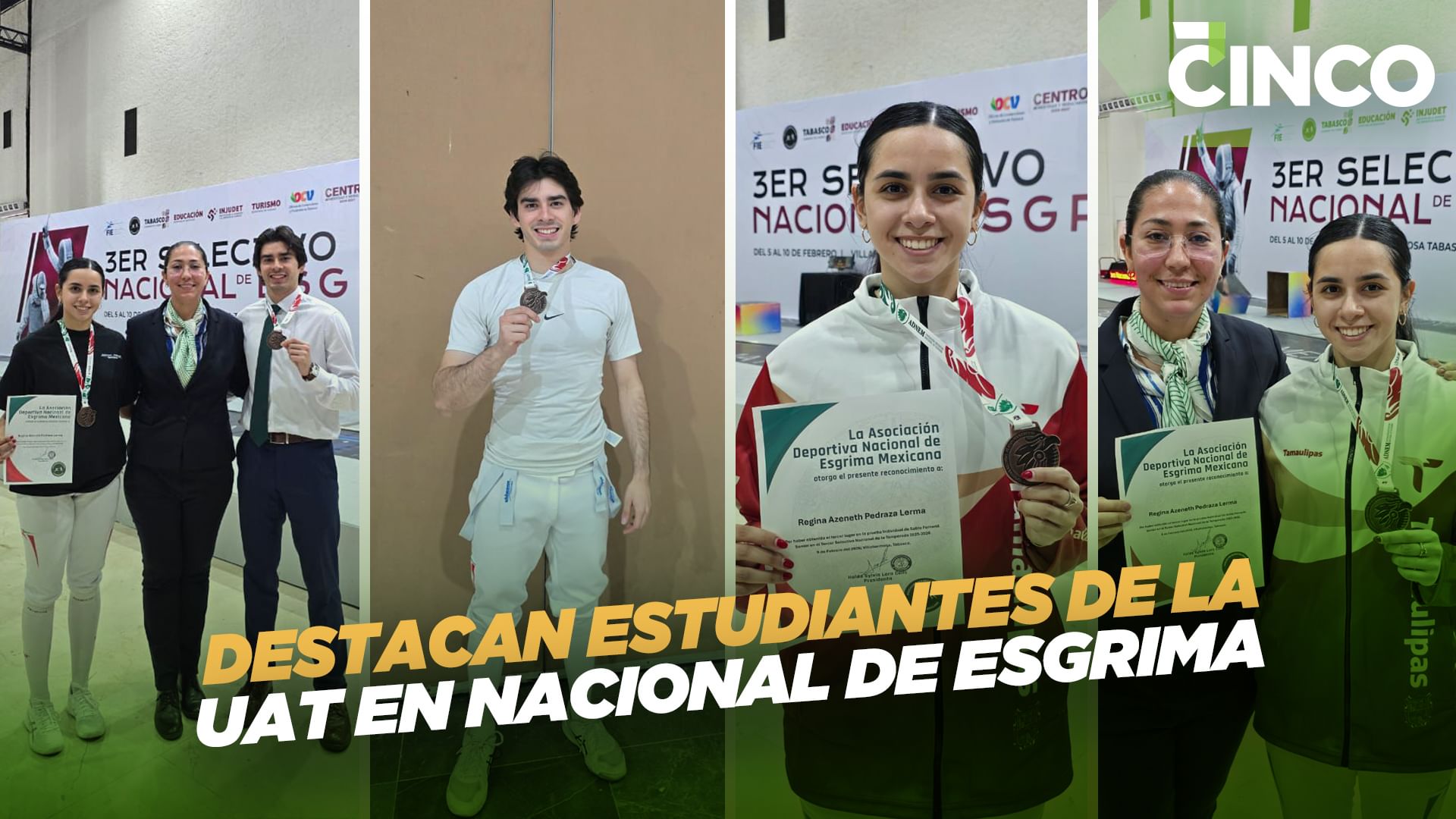Destacan estudiantes de la UAT en Nacional de Esgrima