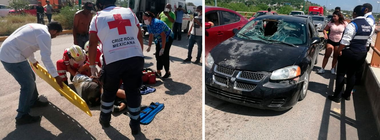 Grave motociclista tras ser chocado por una mujer que quiso darse a la fuga